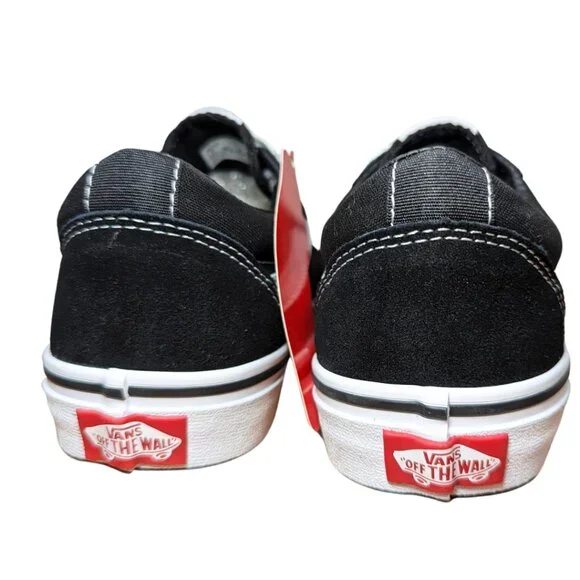 Vans NIB Youth 4 Black & White Ward Low Top Suede Lace Up Sneakers - Picture 4 of 10